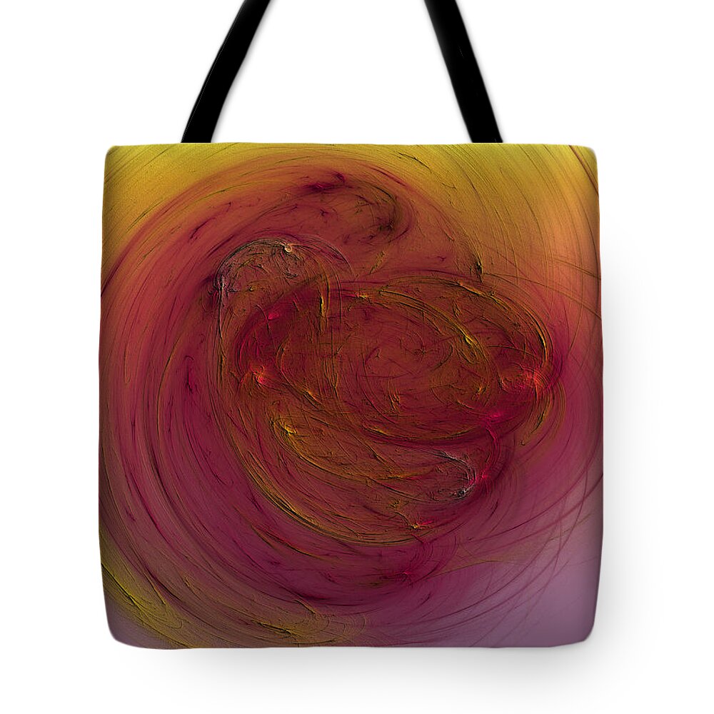Fractal Tote Bag featuring the digital art Alimentare by Jeff Iverson