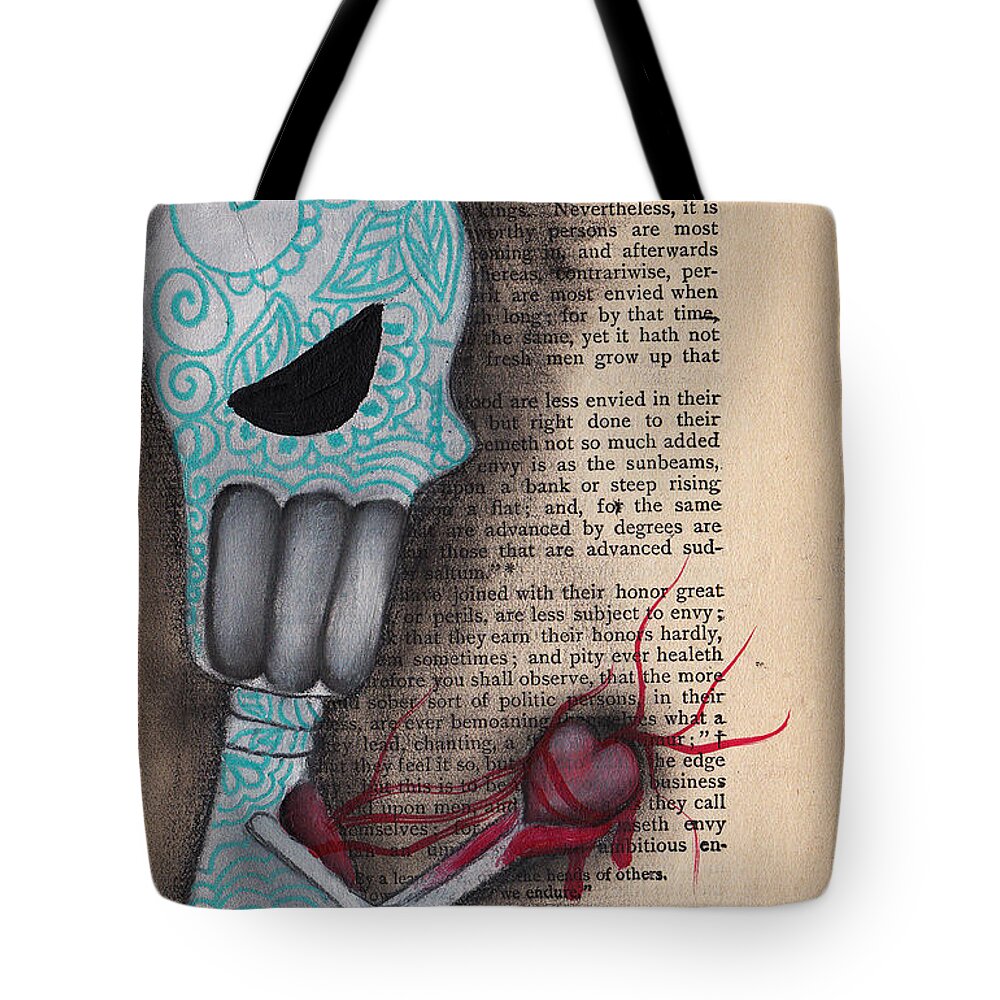 Day Of The Dead Tote Bag featuring the painting All for you by Abril Andrade