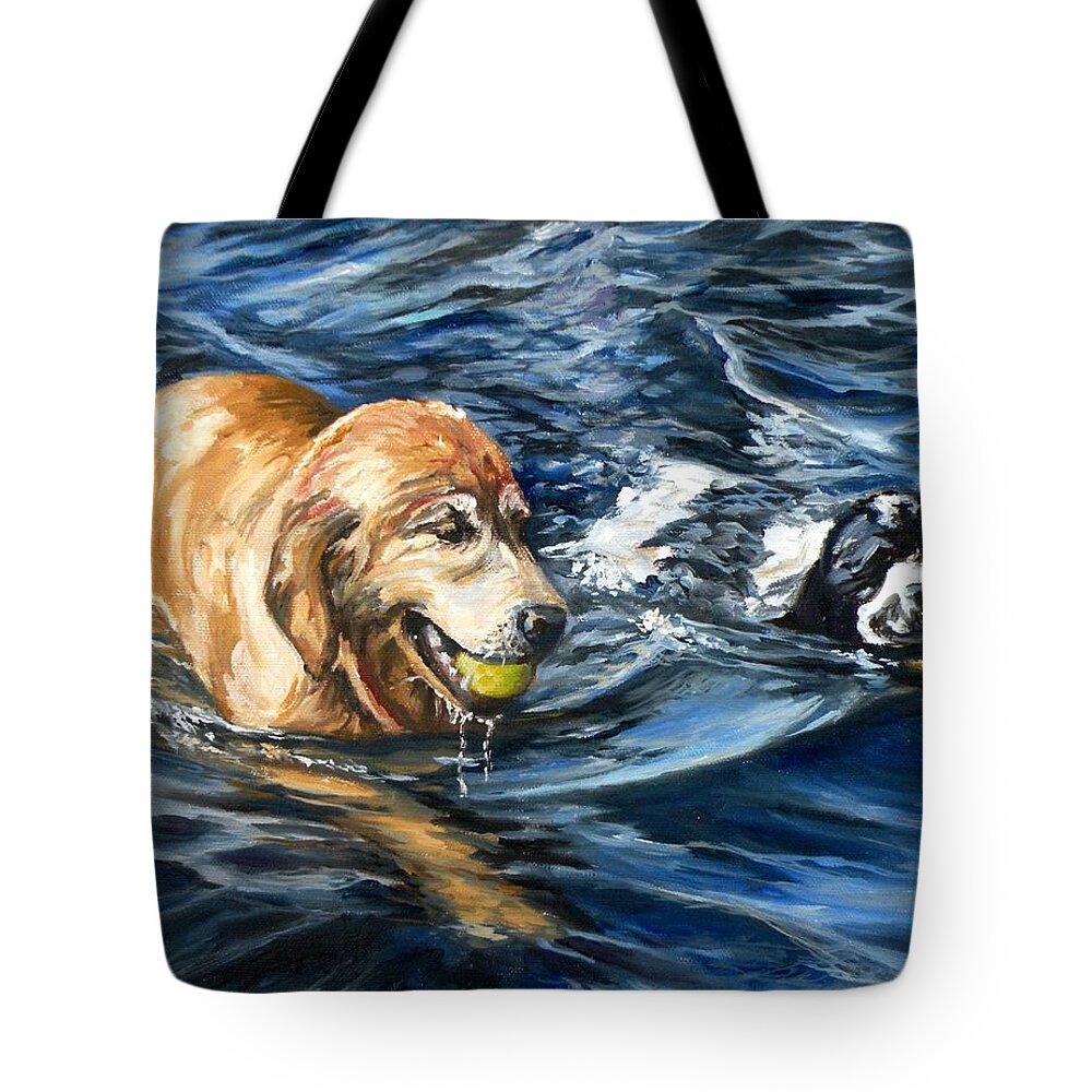 Dogs Tote Bag featuring the painting Ally and Smitty by Eileen Patten Oliver