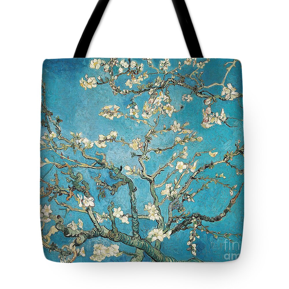 Van Tote Bag featuring the painting Almond branches in bloom by Vincent van Gogh