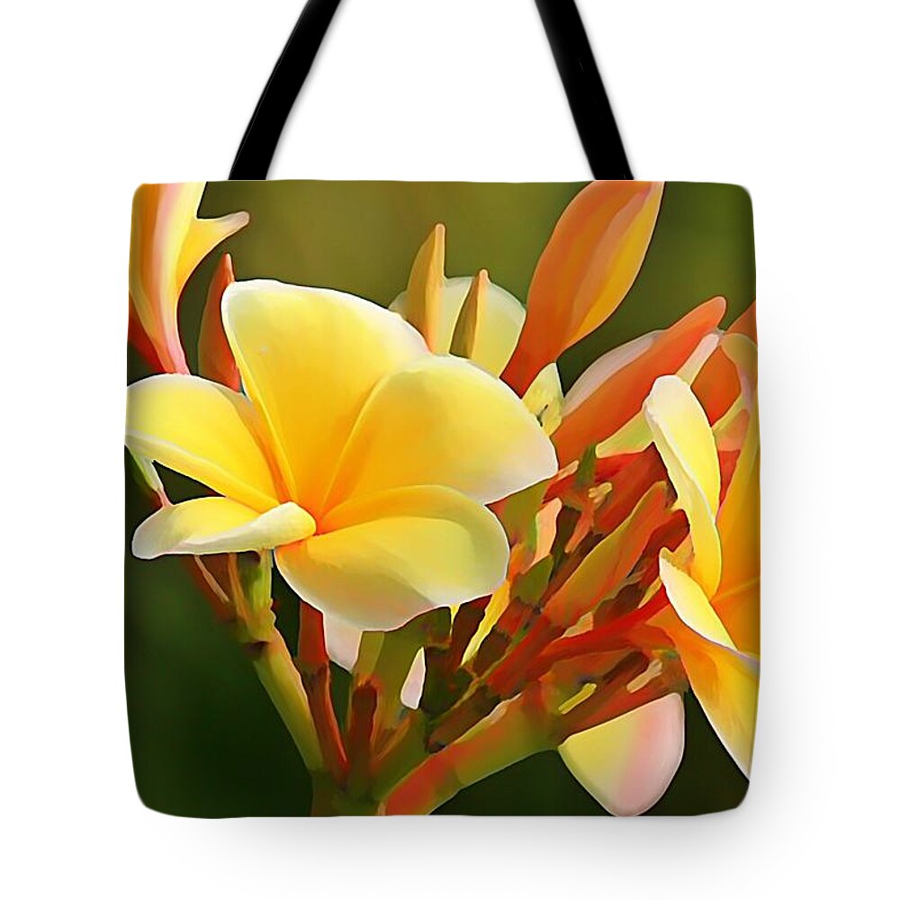 Plumeria Tote Bag featuring the photograph Aloha by Jean Connor