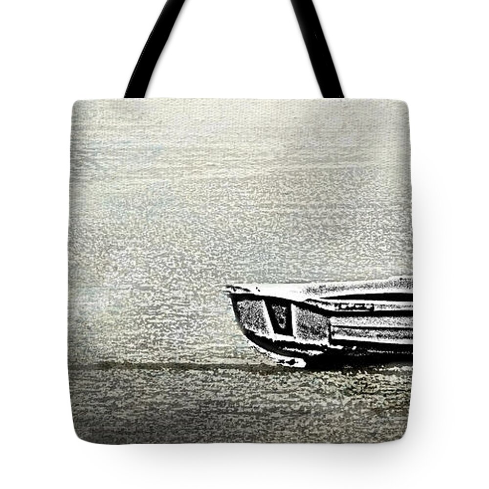 Boat Tote Bag featuring the photograph Alone by Linsey Williams