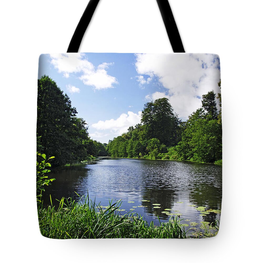 Calke Park Tote Bag featuring the photograph Along Mere Pond - Calke Park by Rod Johnson
