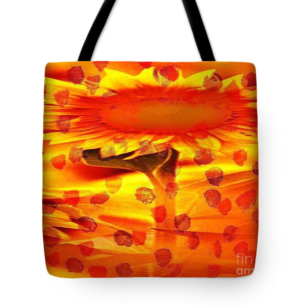 Sunflower Art Print Tote Bag featuring the painting Always Turn Your Head Towards The Sun by PainterArtist FIN