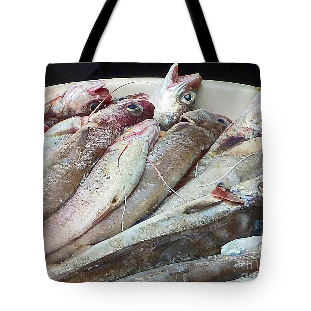 Amalfi Tote Bag featuring the photograph Amalfi Fish by Cheryl Del Toro