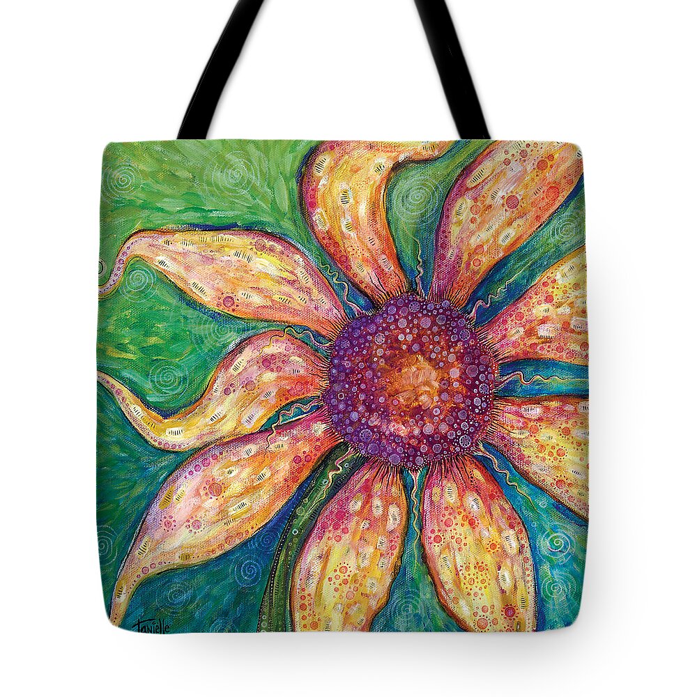 Floral Tote Bag featuring the painting Ambition by Tanielle Childers