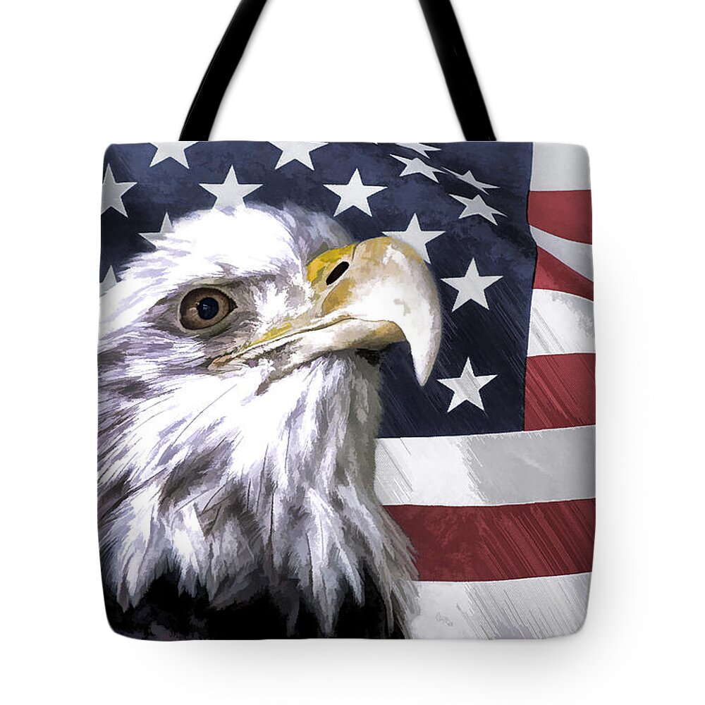 Eagle Tote Bag featuring the photograph America by Linda Blair