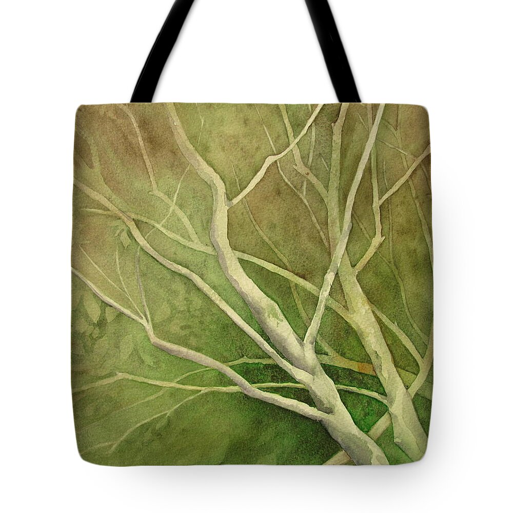 Trees Tote Bag featuring the painting American Hornbeam by Amanda Amend