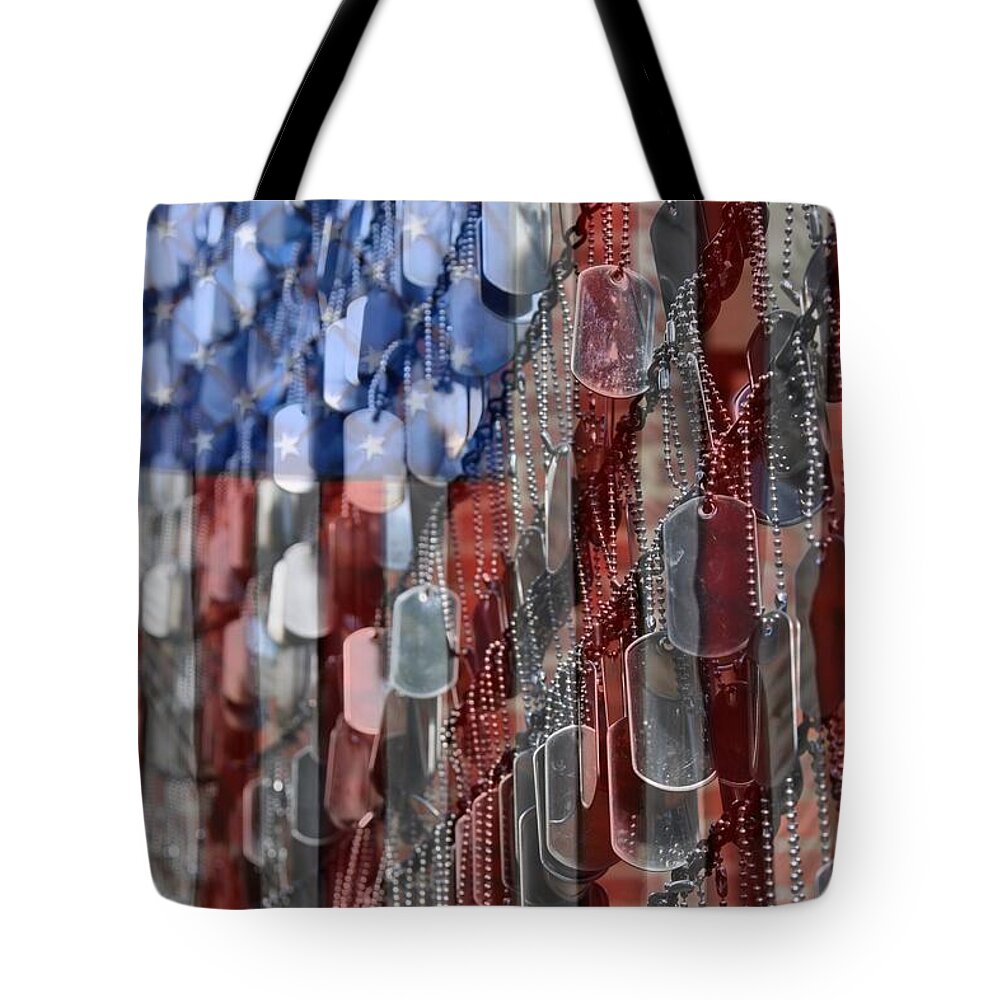 Patriotic Tote Bag featuring the photograph American Sacrifice by DJ Florek