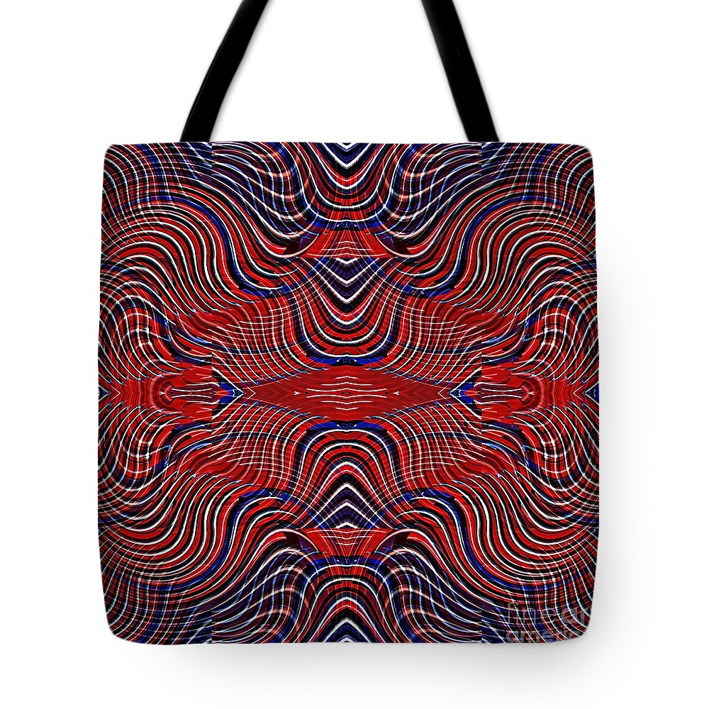 Swirl Tote Bag featuring the digital art Americana Swirl Design 9 by Sarah Loft