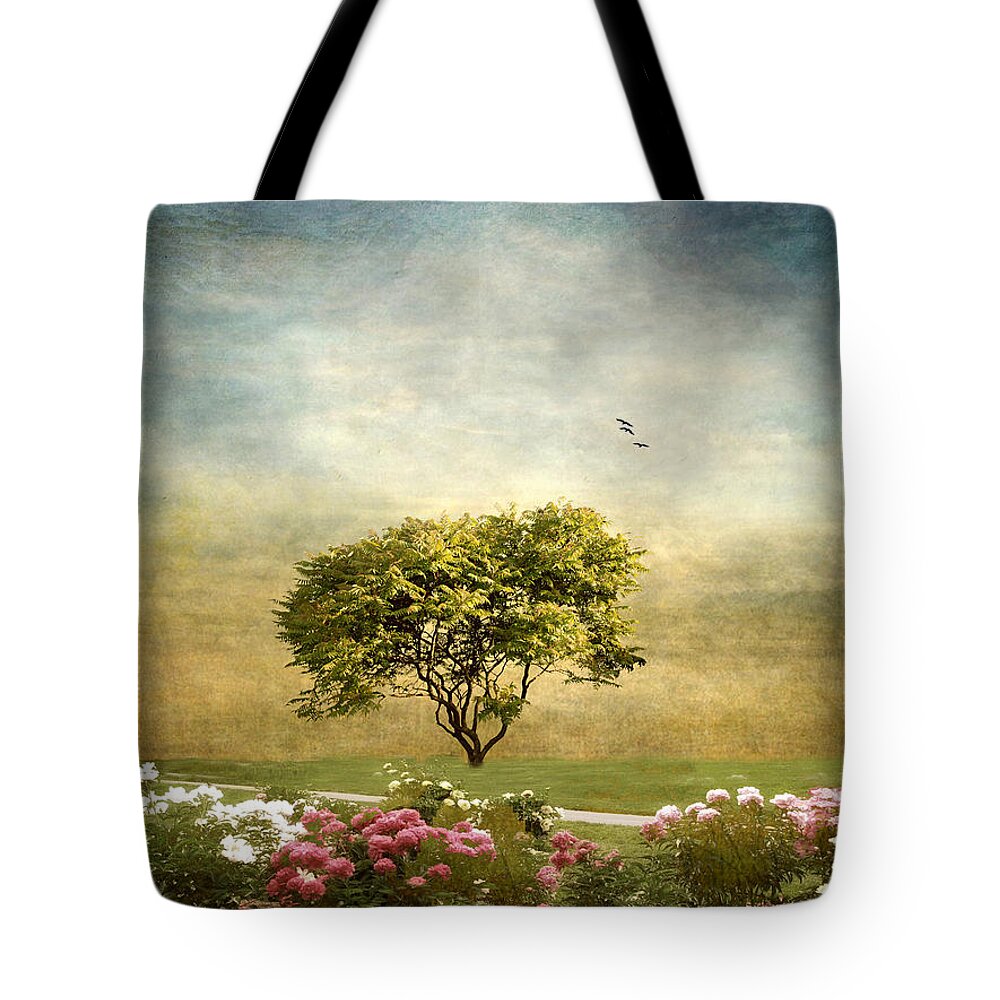 Tree Tote Bag featuring the photograph Among the Peonies by Jessica Jenney