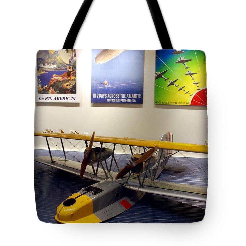 Aviation Tote Bag featuring the photograph Amphibious Plane and Era Posters by Kenny Glover