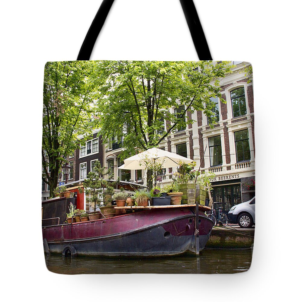 Europe Tote Bag featuring the photograph Amsterdam Houseboat by Crystal Nederman