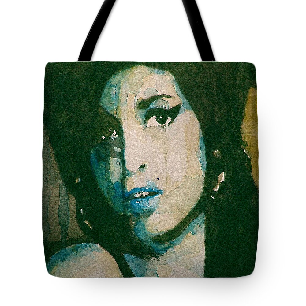 Amy Winehouse Tote Bag featuring the painting Amy by Paul Lovering