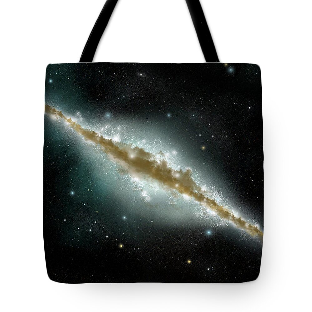 Dust Tote Bag featuring the digital art An Artists Depiction Of A Large Spiral by Marc Ward/stocktrek Images