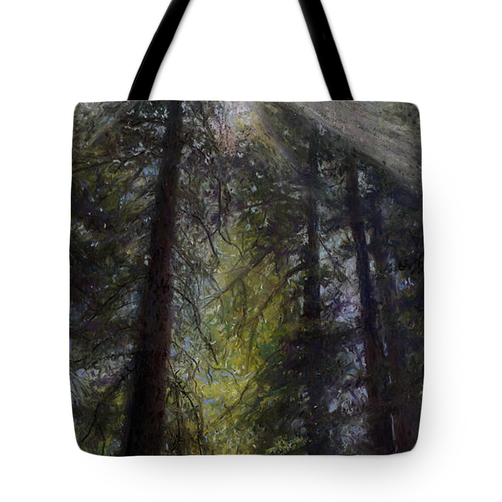 Pastel Tote Bag featuring the painting An Enchanted Forest by Mary Giacomini