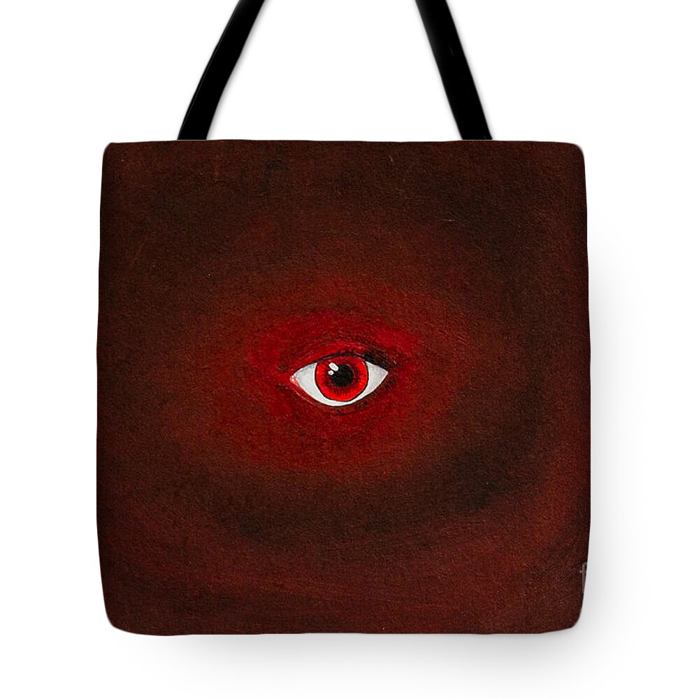  Tote Bag featuring the painting An eye is upon you by Stefanie Forck