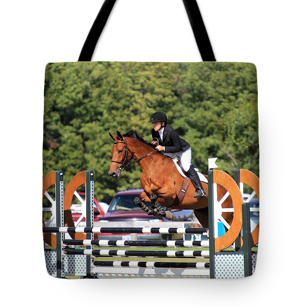 Horse Tote Bag featuring the photograph An-su-jumper20 by Janice Byer