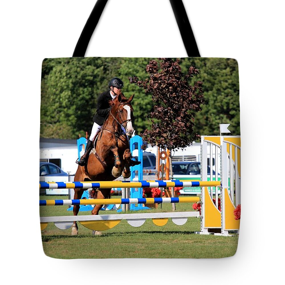 Horse Tote Bag featuring the photograph An-su-jumper46 by Janice Byer