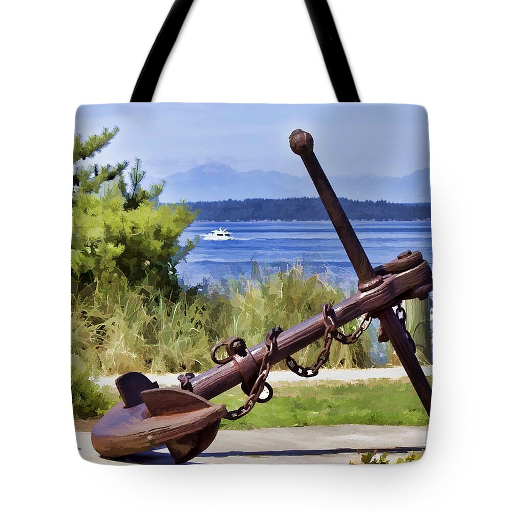 Anchor Tote Bag featuring the photograph Anchor from West Seattle 2 by Cathy Anderson