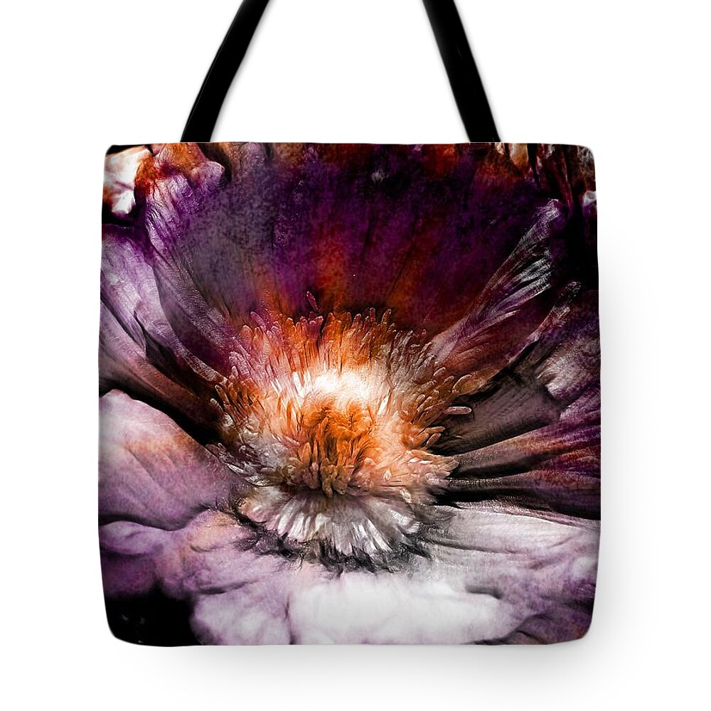 Flowers Tote Bag featuring the digital art Ancient Flower 1 by Lilia S