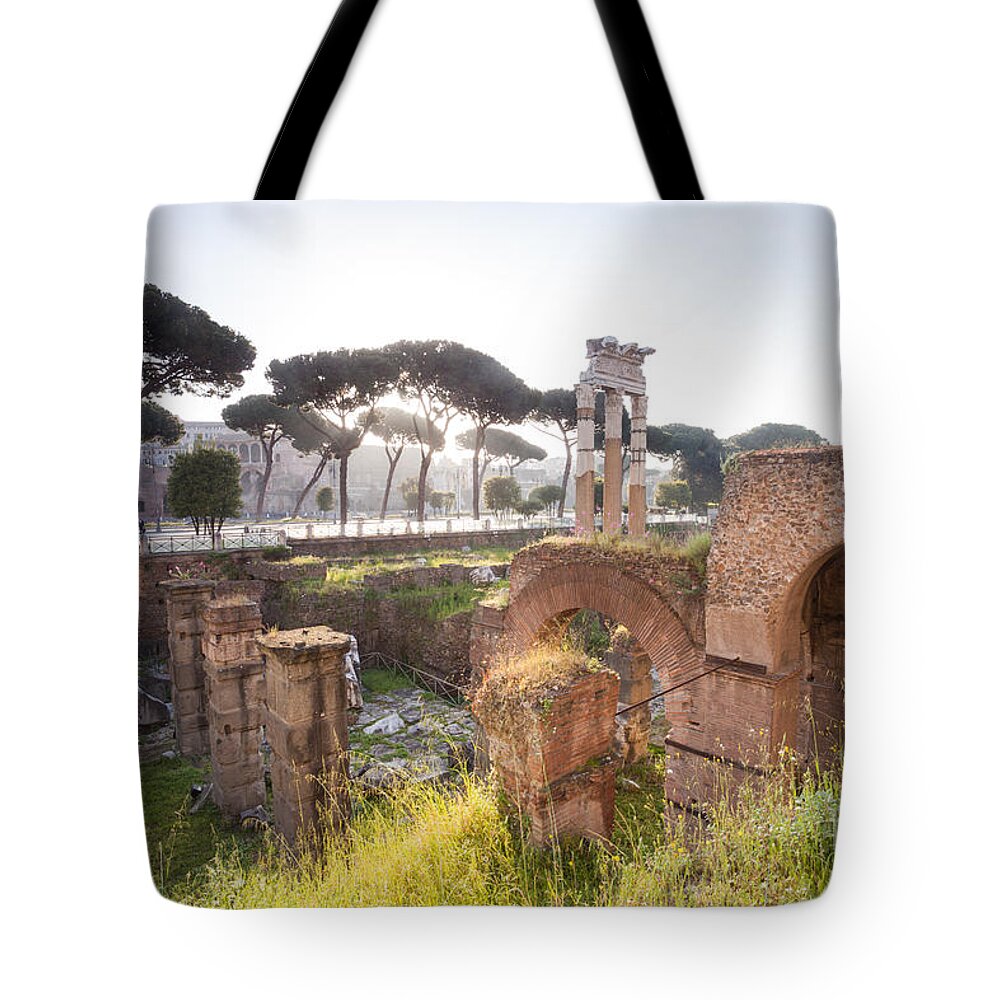 Arch Tote Bag featuring the photograph Ancient roman ruins Rome Italy by Matteo Colombo