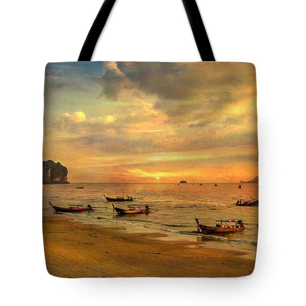 Koh Lanta Tote Bag featuring the photograph Andaman Sunset by Adrian Evans