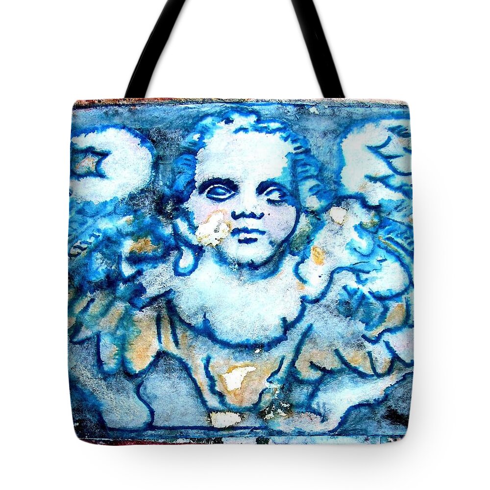 Angels Tote Bag featuring the mixed media Angel 6 by Maria Huntley