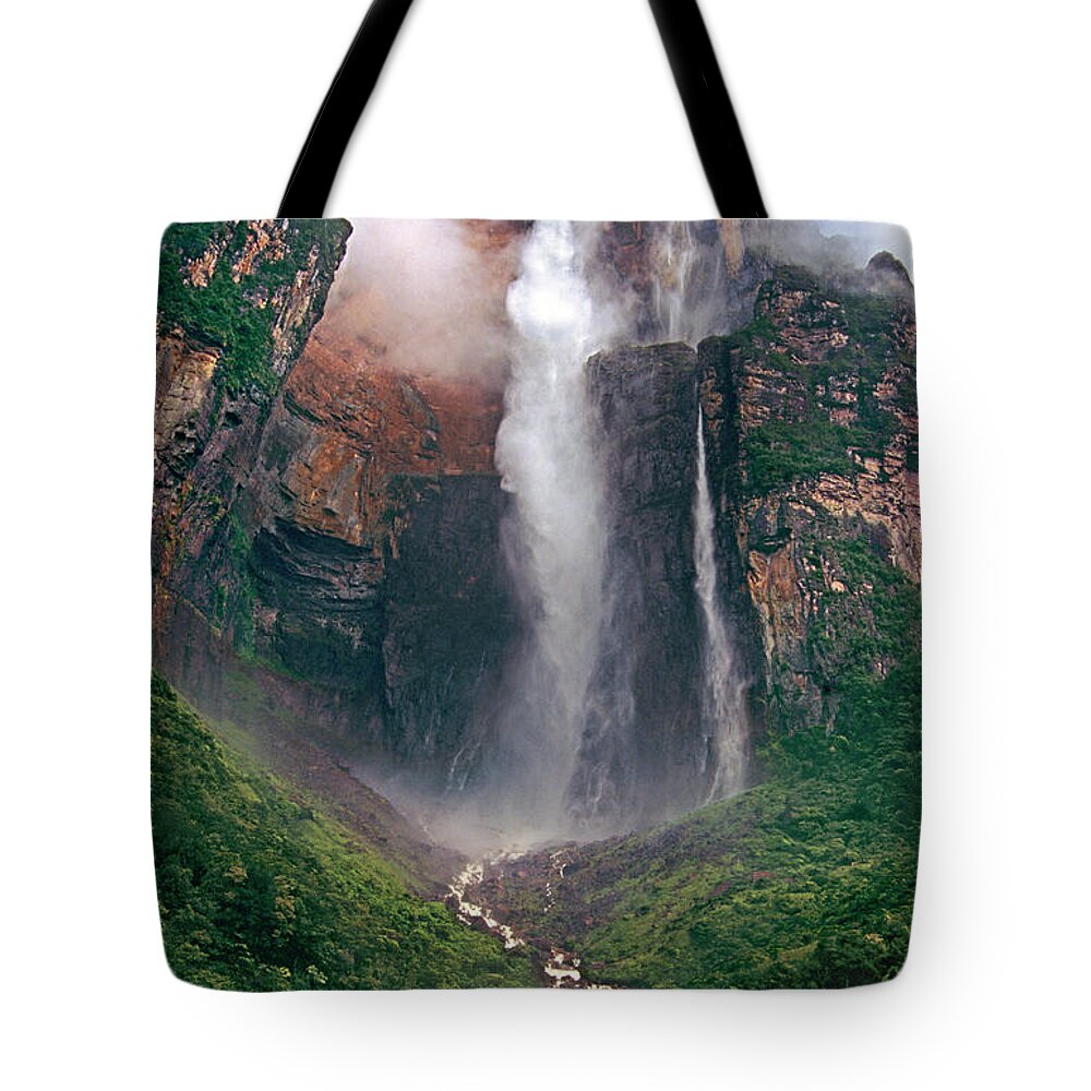Angel Falls Tote Bag featuring the photograph Angel Falls in Venezuela by Dave Welling