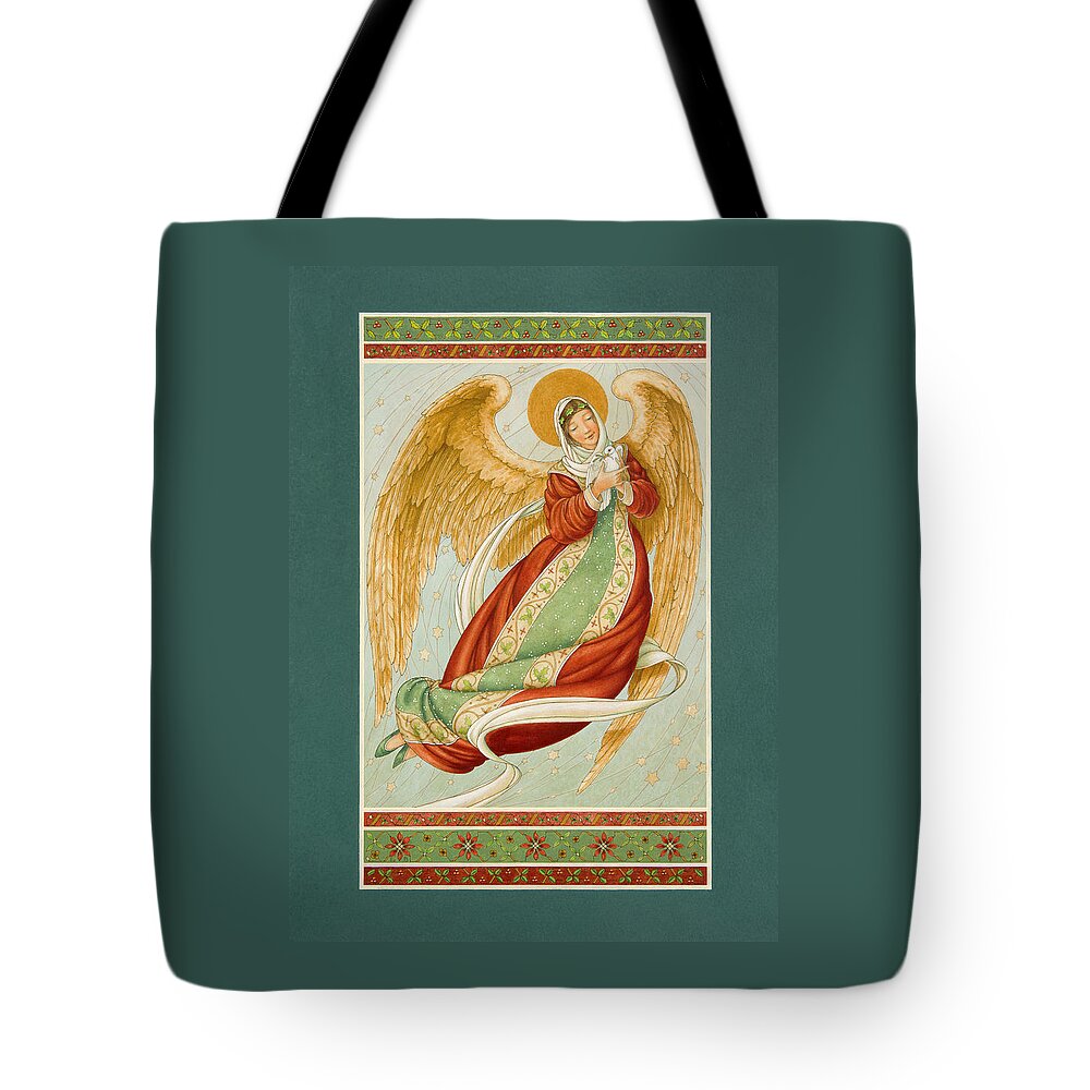 Angel Tote Bag featuring the painting Angel in Green Slippers by Lynn Bywaters