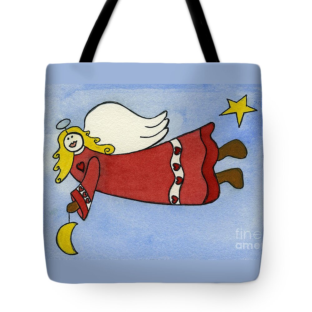 Norma Toons Tote Bag featuring the painting Angel by Norma Appleton