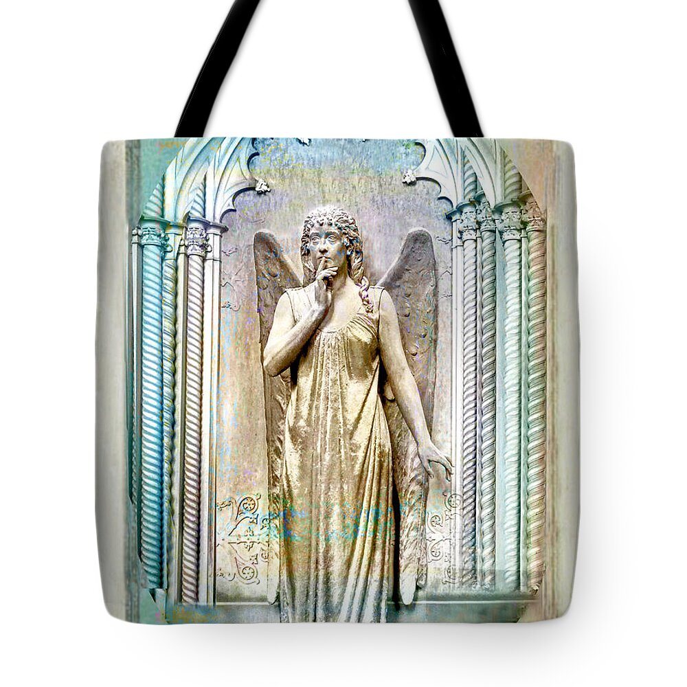 Angel Tote Bag featuring the digital art Angel of Silence.Genoa by Jennie Breeze