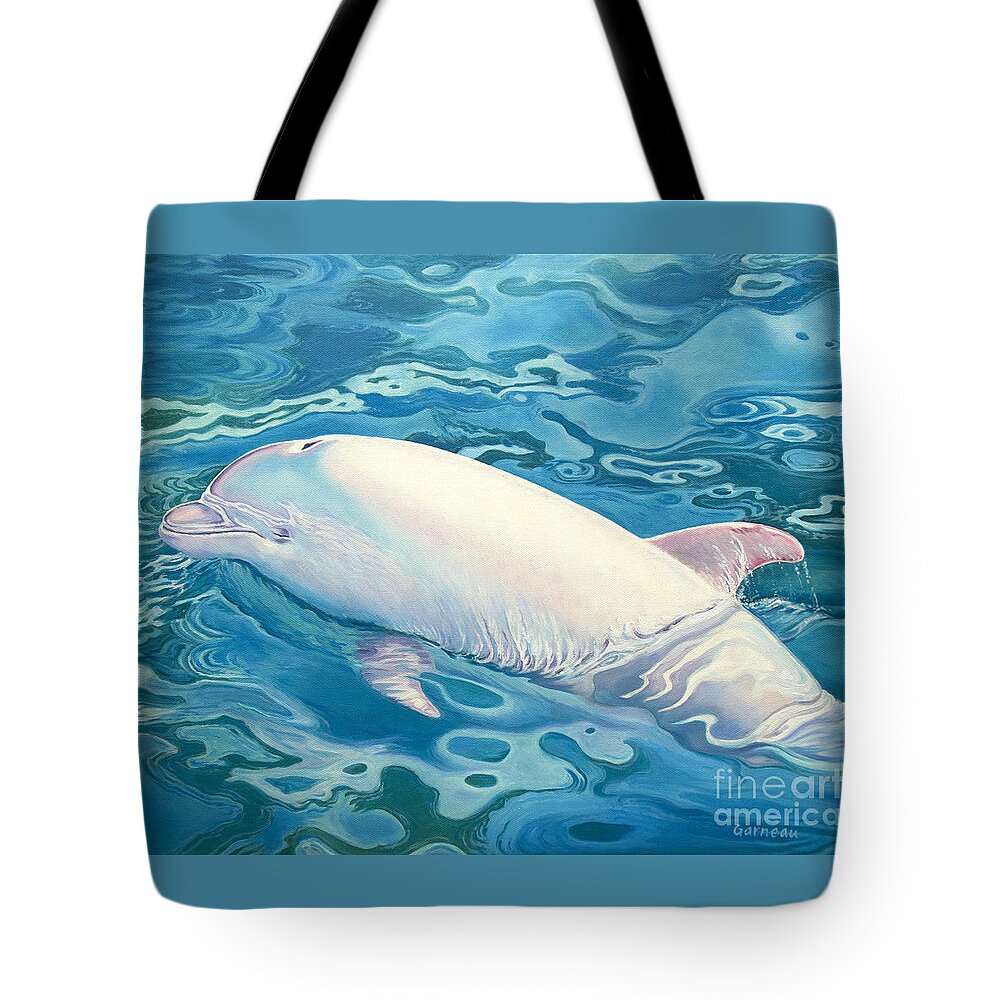 Angel Tote Bag featuring the painting Angel of Taiji by Catherine Garneau