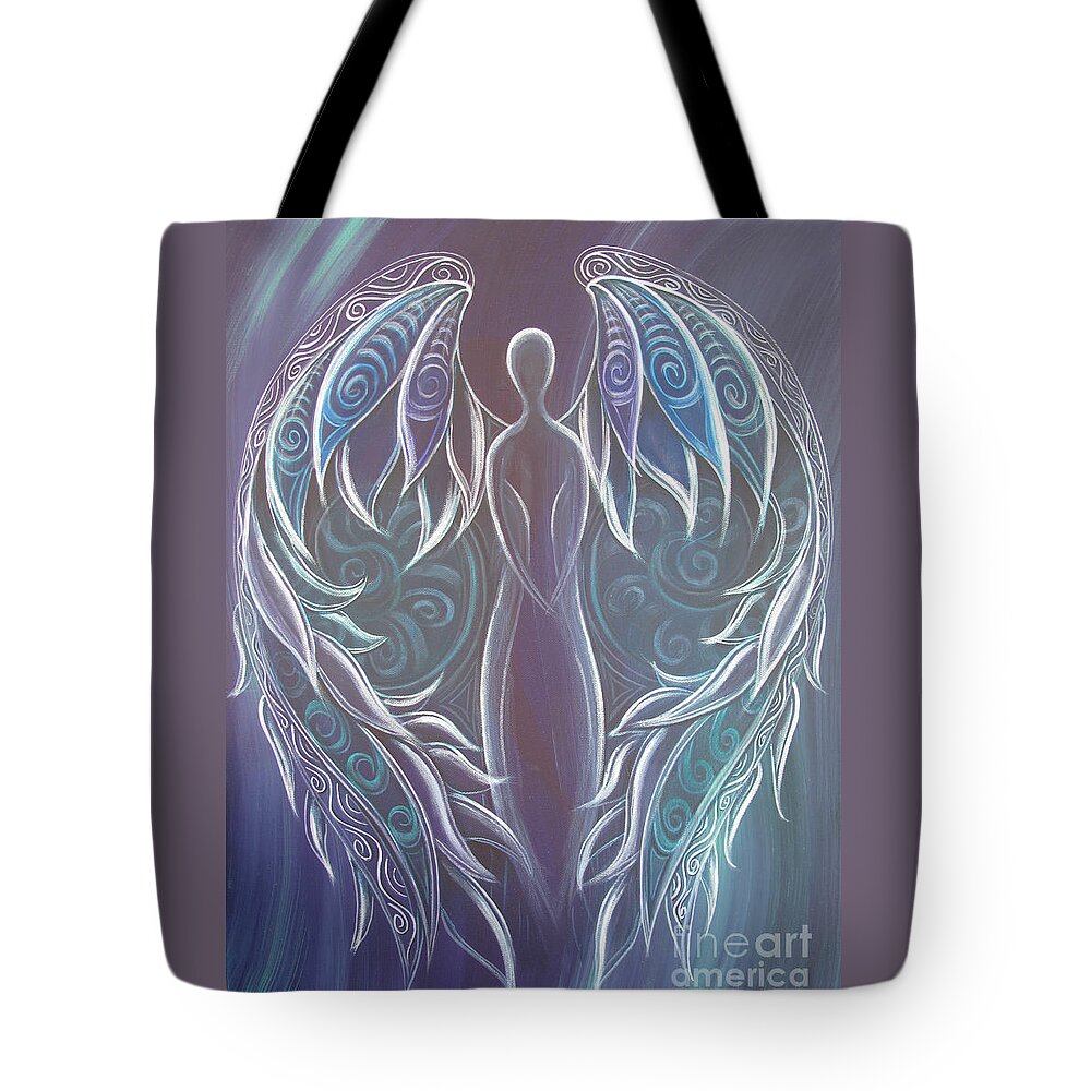 Reina Tote Bag featuring the painting Angel Rua by Reina Cottier