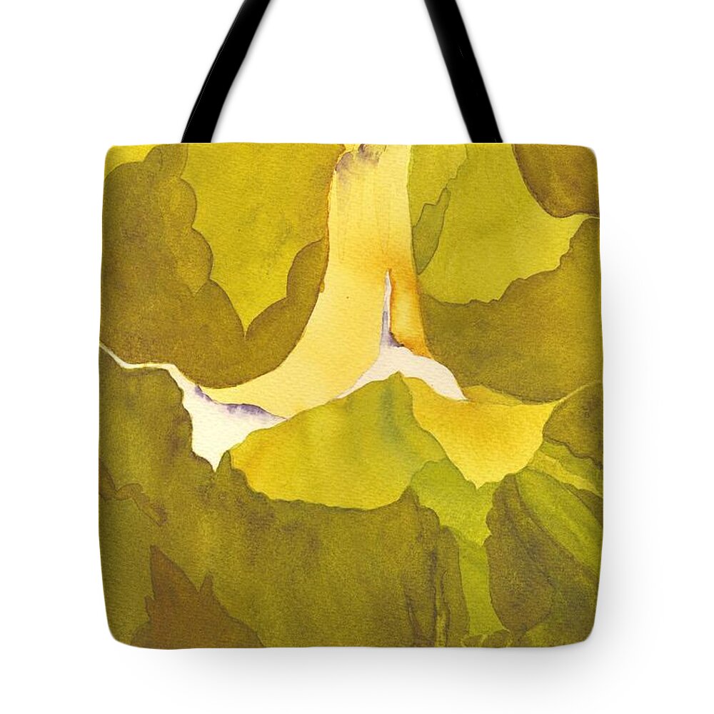Flower Tote Bag featuring the painting Angel Trumpet by Amanda Amend