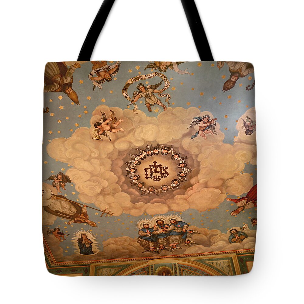 Mural Tote Bag featuring the photograph Angels and Saints by Art Block Collections