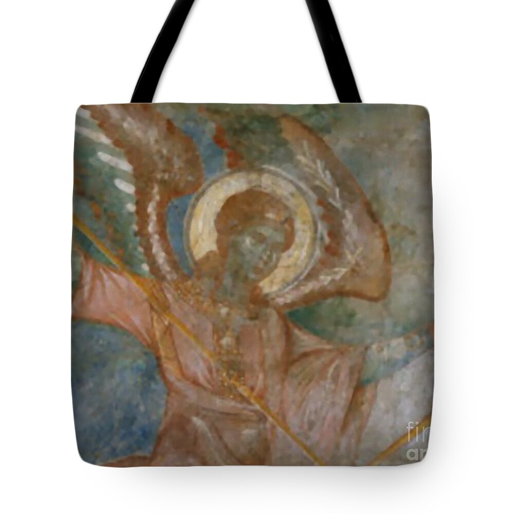 Church Tote Bag featuring the painting Anghel by Matteo TOTARO