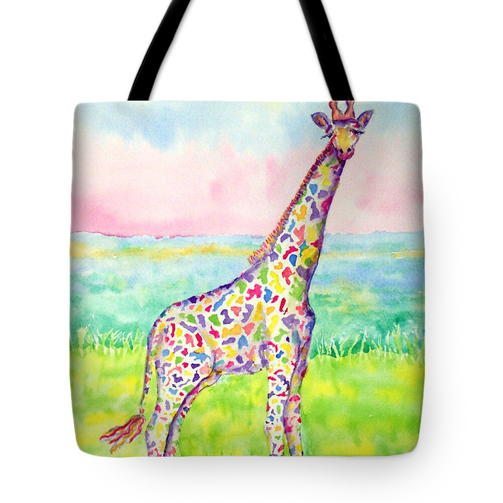 Giraffe Tote Bag featuring the painting Annabelle by Rhonda Leonard