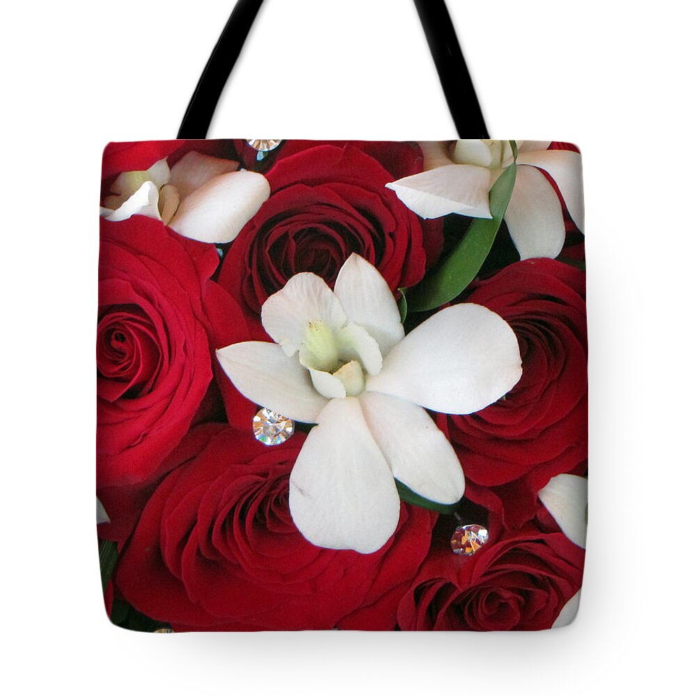 Red Roses Tote Bag featuring the photograph Anniversary by Tikvah's Hope