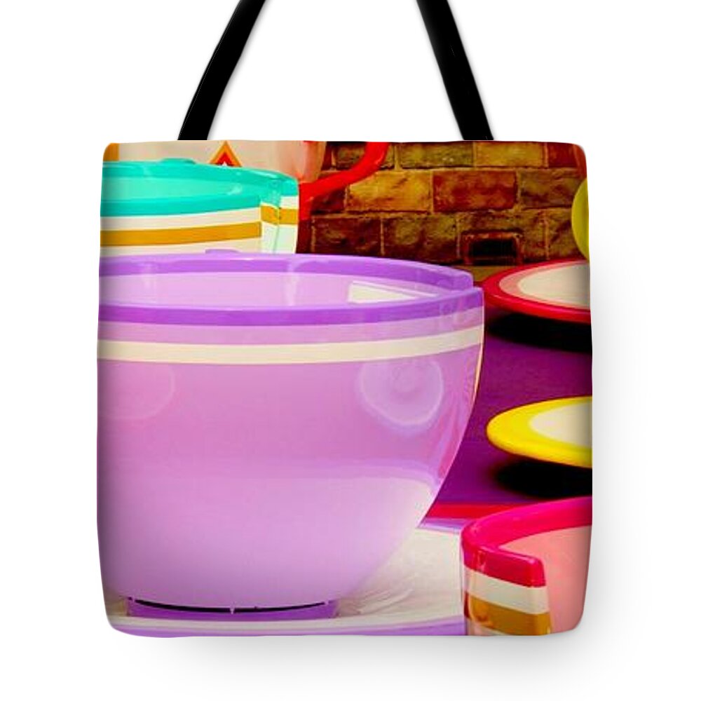 Disneyland Tote Bag featuring the photograph Another Cup of Tea by Benjamin Yeager