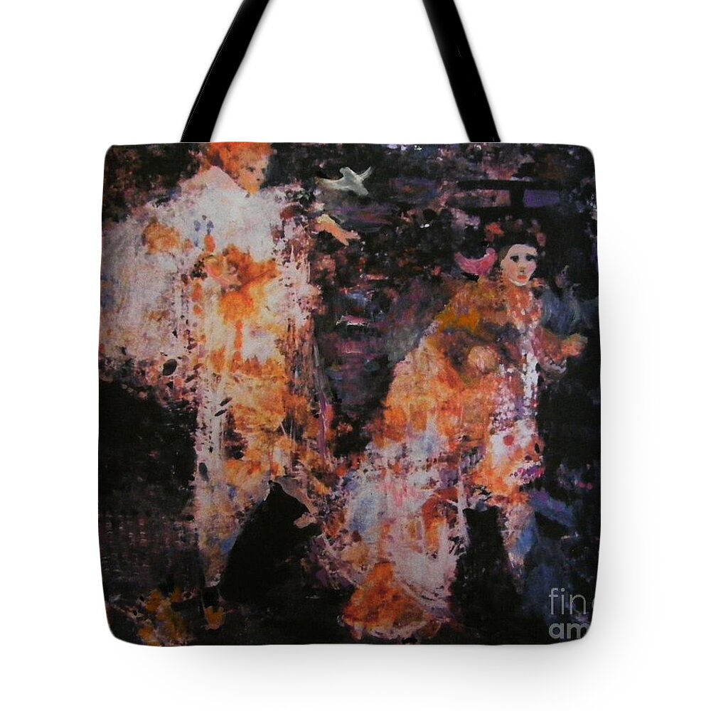 Gouache Painting Tote Bag featuring the painting Another Memory 2 by Nancy Kane Chapman