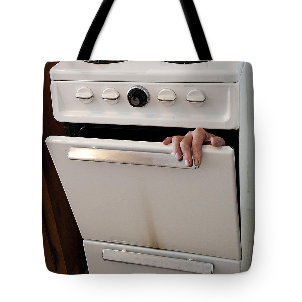 Hand Tote Bag featuring the photograph Anthropomorphic Stove by Rick Mosher