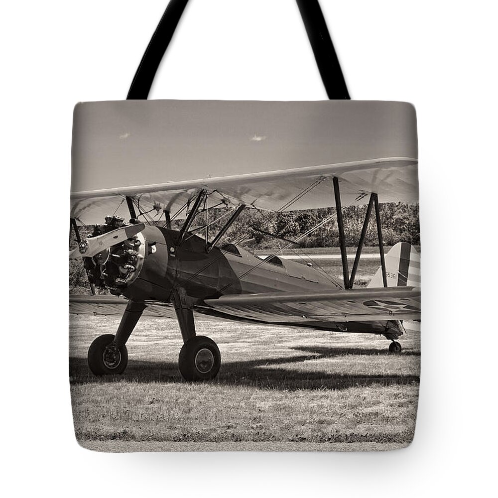 1941stearman Tote Bag featuring the photograph Antique 1941 Stearman A75N/1 Biplane Airplane by Keith Webber Jr
