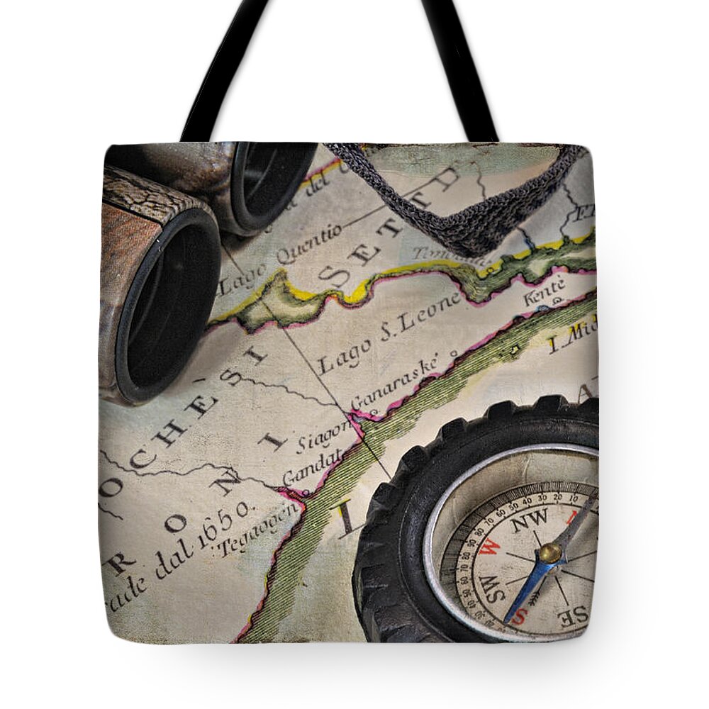 Map Tote Bag featuring the photograph Antique Italian Map Upstate New York by Marianne Campolongo
