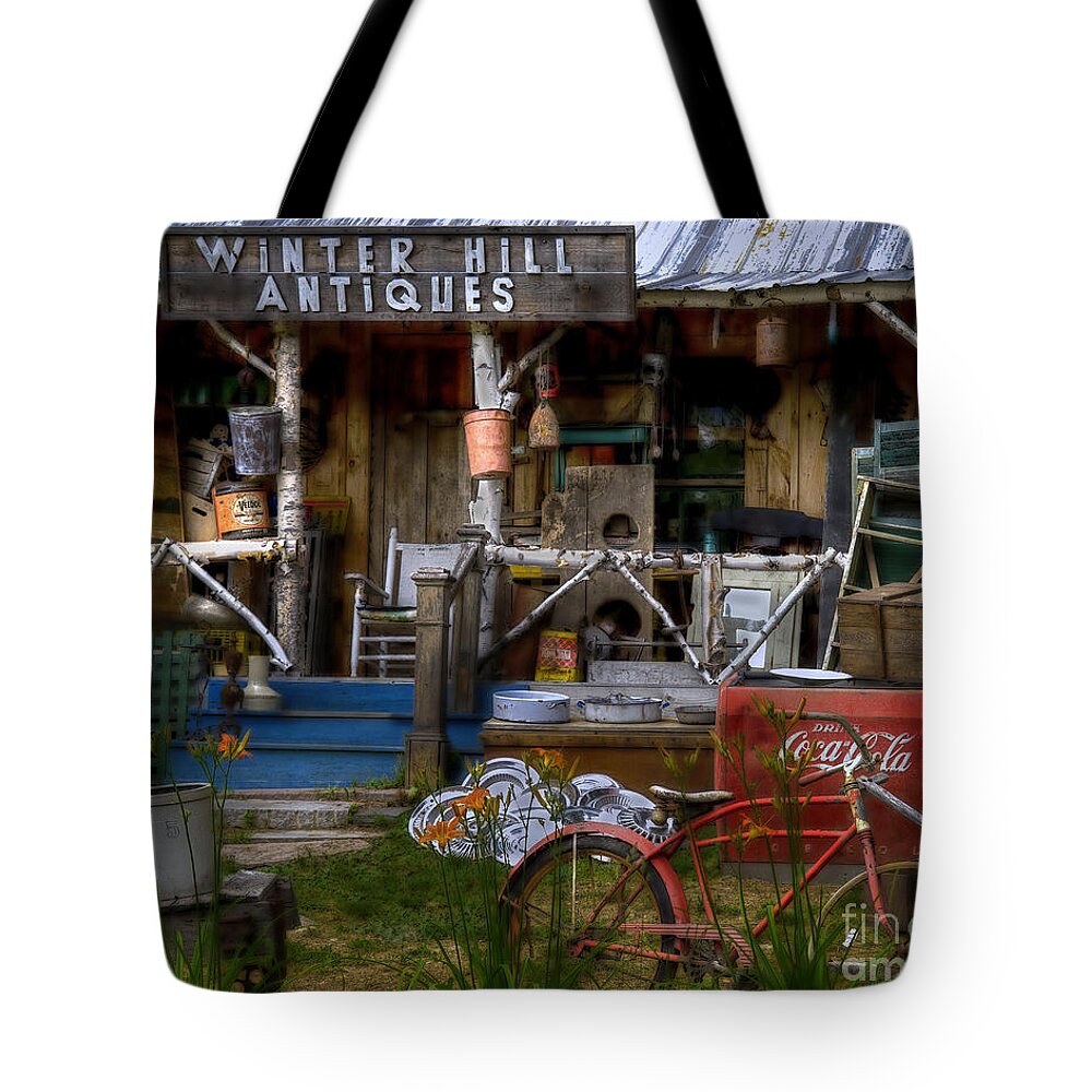 Antiques Tote Bag featuring the photograph Antiques by Alana Ranney