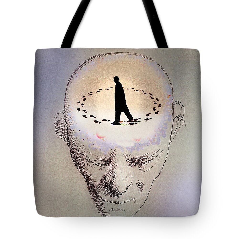 Adult Tote Bag featuring the photograph Anxious Man Going Round In Circles by Ikon Ikon Images