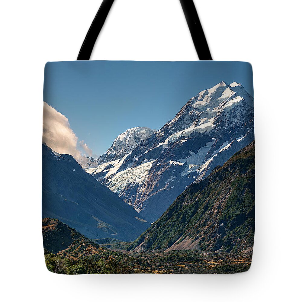 Scenics Tote Bag featuring the photograph Aoraki Mount Cook by Photography By Byron Tanaphol Prukston