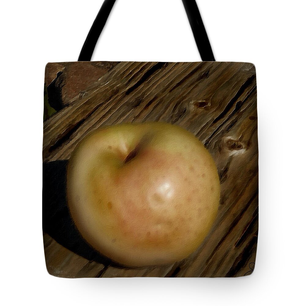 Colorful Tote Bag featuring the painting Apple of my Eye by Joan Reese
