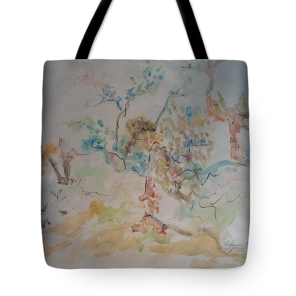 Apple Orchard Tote Bag featuring the painting Apple Orchard by Esther Newman-Cohen