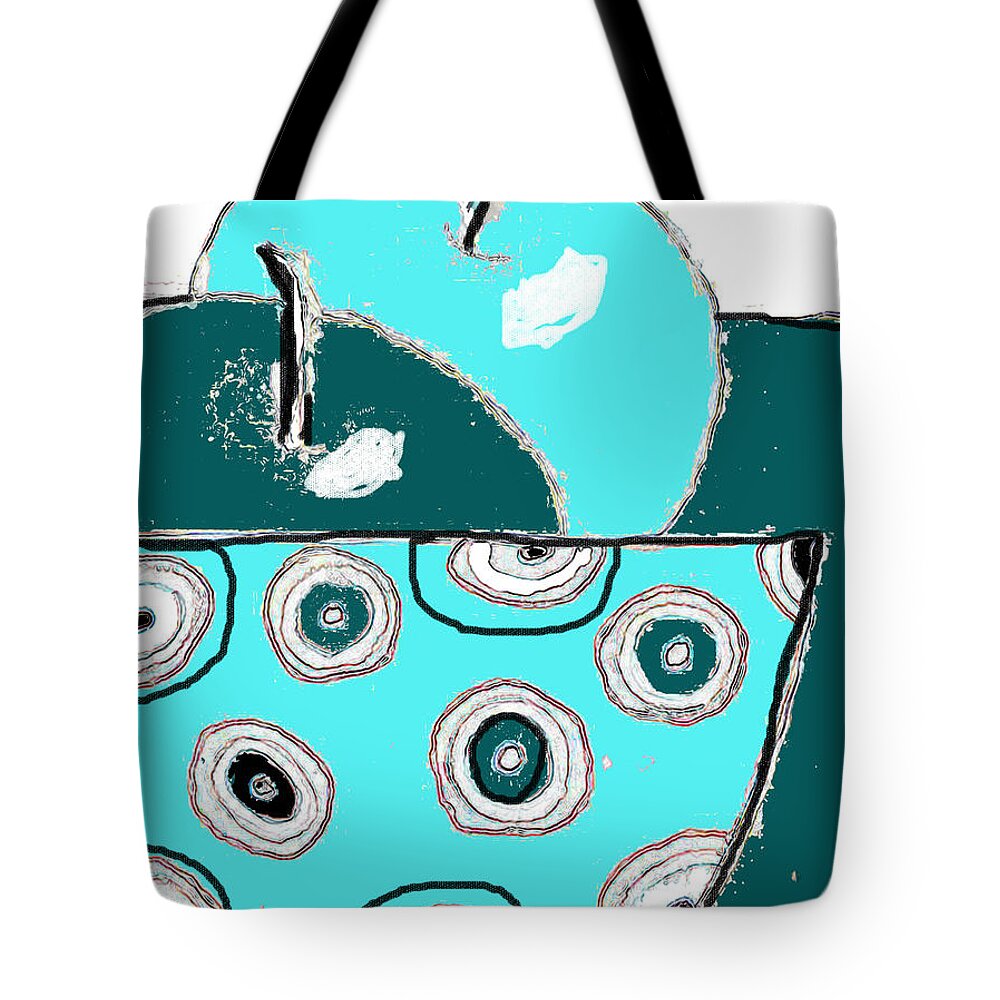Still Life Tote Bag featuring the painting Apples in Spotty Bowl by Tracy-Ann Marrison